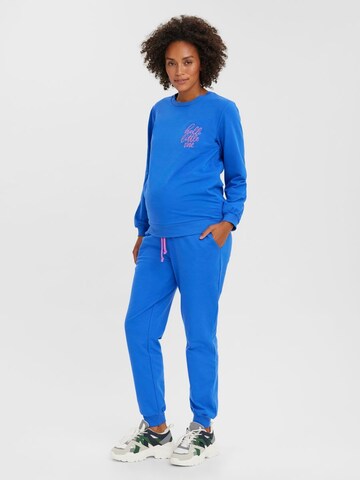 MAMALICIOUS Tapered Broek 'Vida' in Blauw