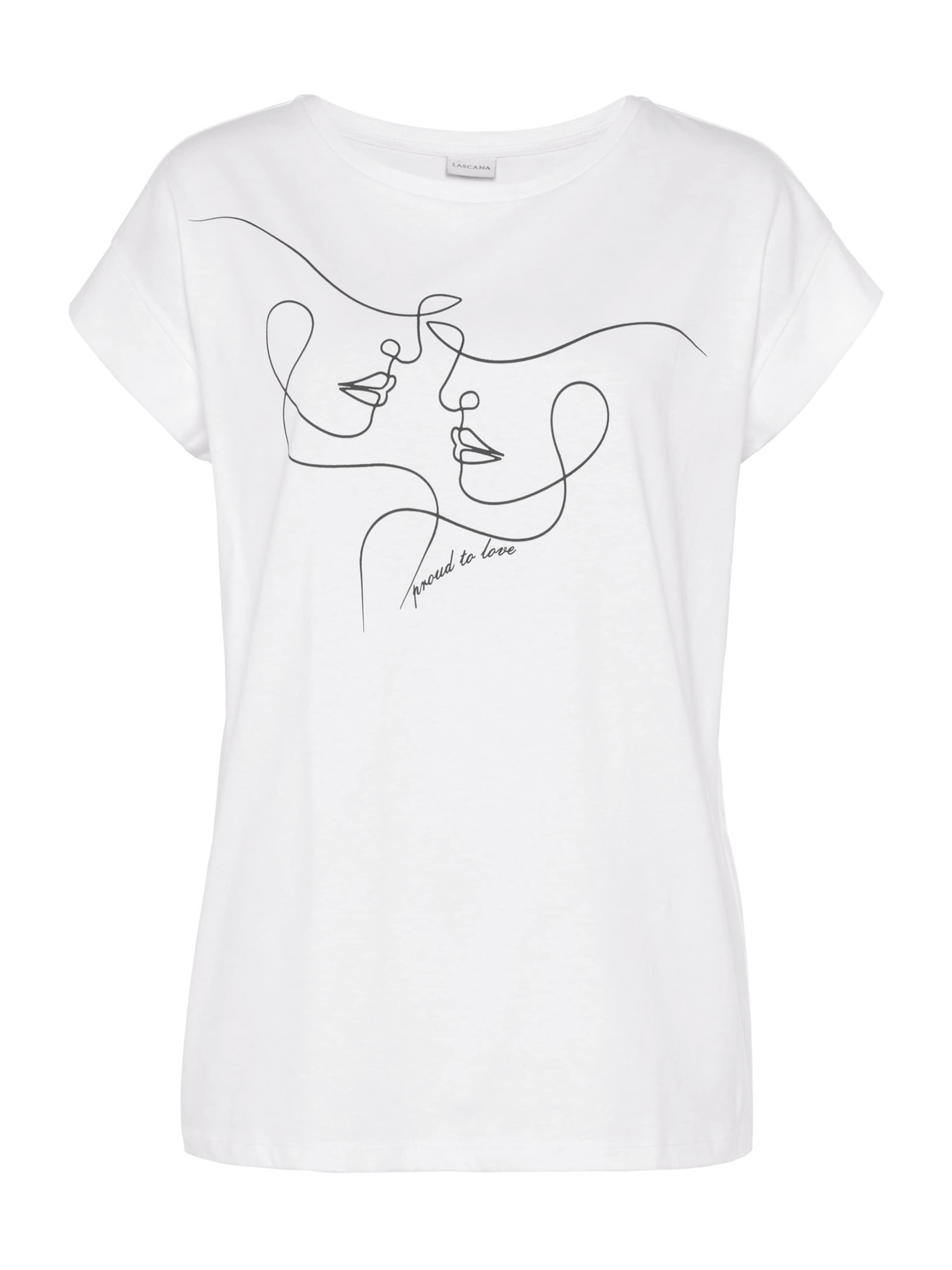 LASCANA T-shirt i svart / vit, Produktvy