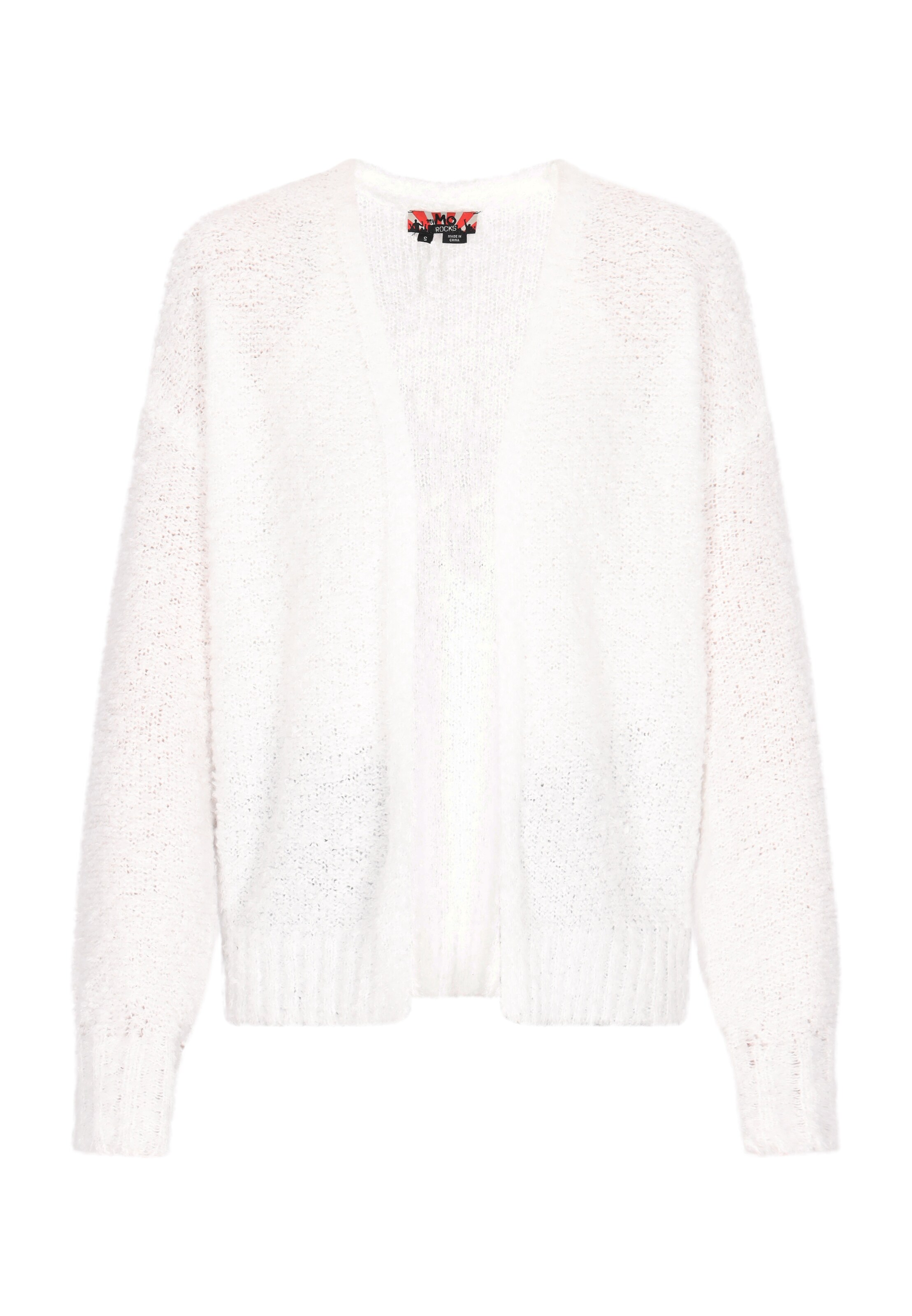 balts myMo ROCKS Adīta jaka: no priekšpuses