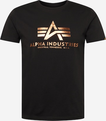 ALPHA INDUSTRIES Shirt in Zwart: voorkant