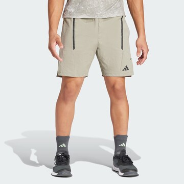 ADIDAS PERFORMANCE Regular Workout Pants in Beige: front