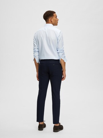 SELECTED HOMME Slim fit Trousers with creases 'Neil' in Blue