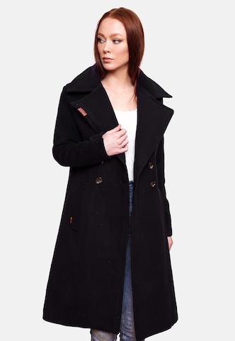 NAVAHOO Between-Seasons Coat 'Wooly' in Black