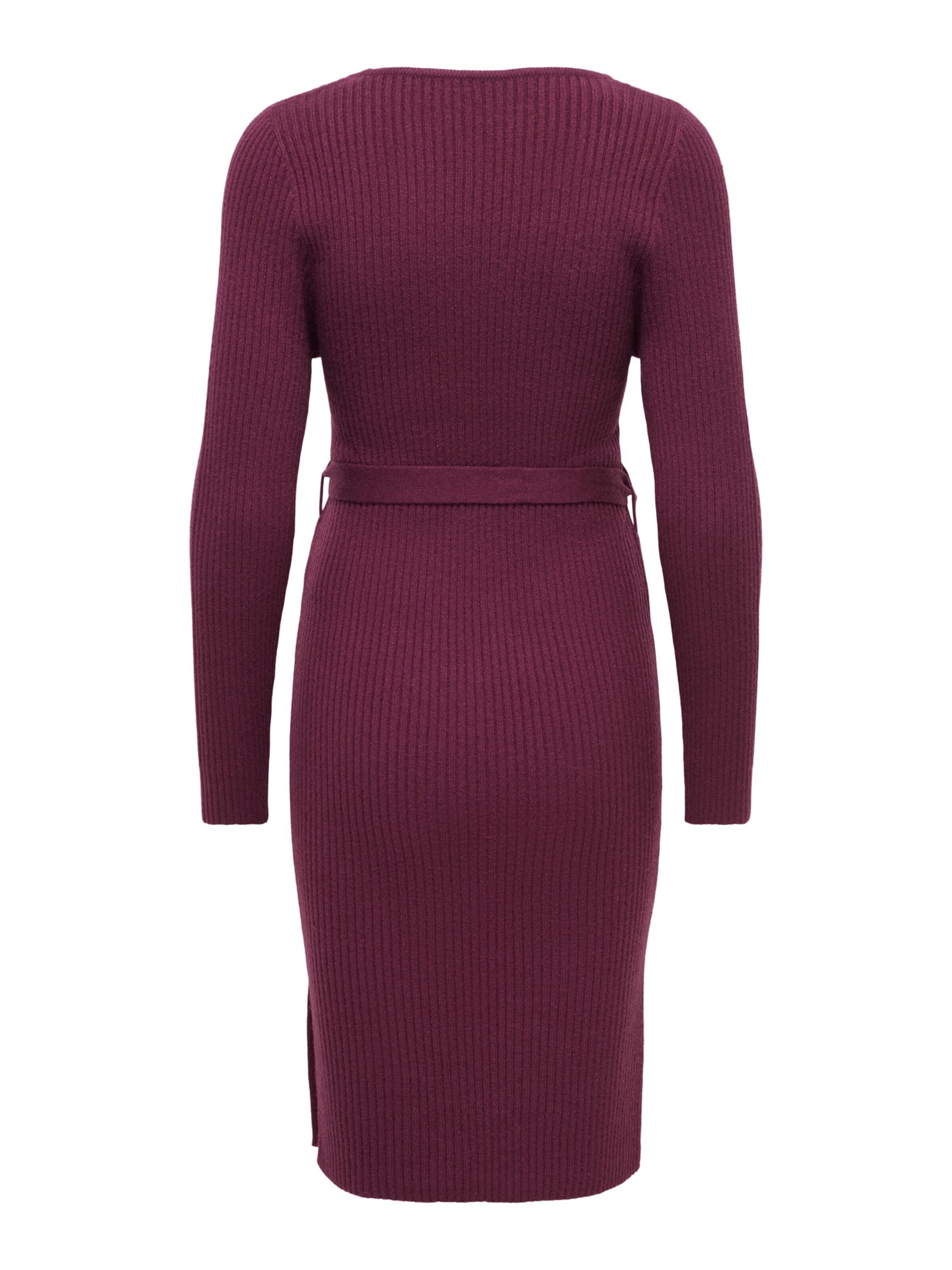 Only Maternity Stickad klänning 'OLMKATIA' i röd