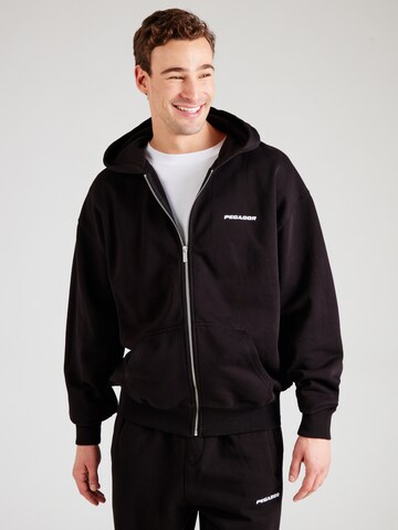 Pegador - Sudadera con cremallera en negro: frente