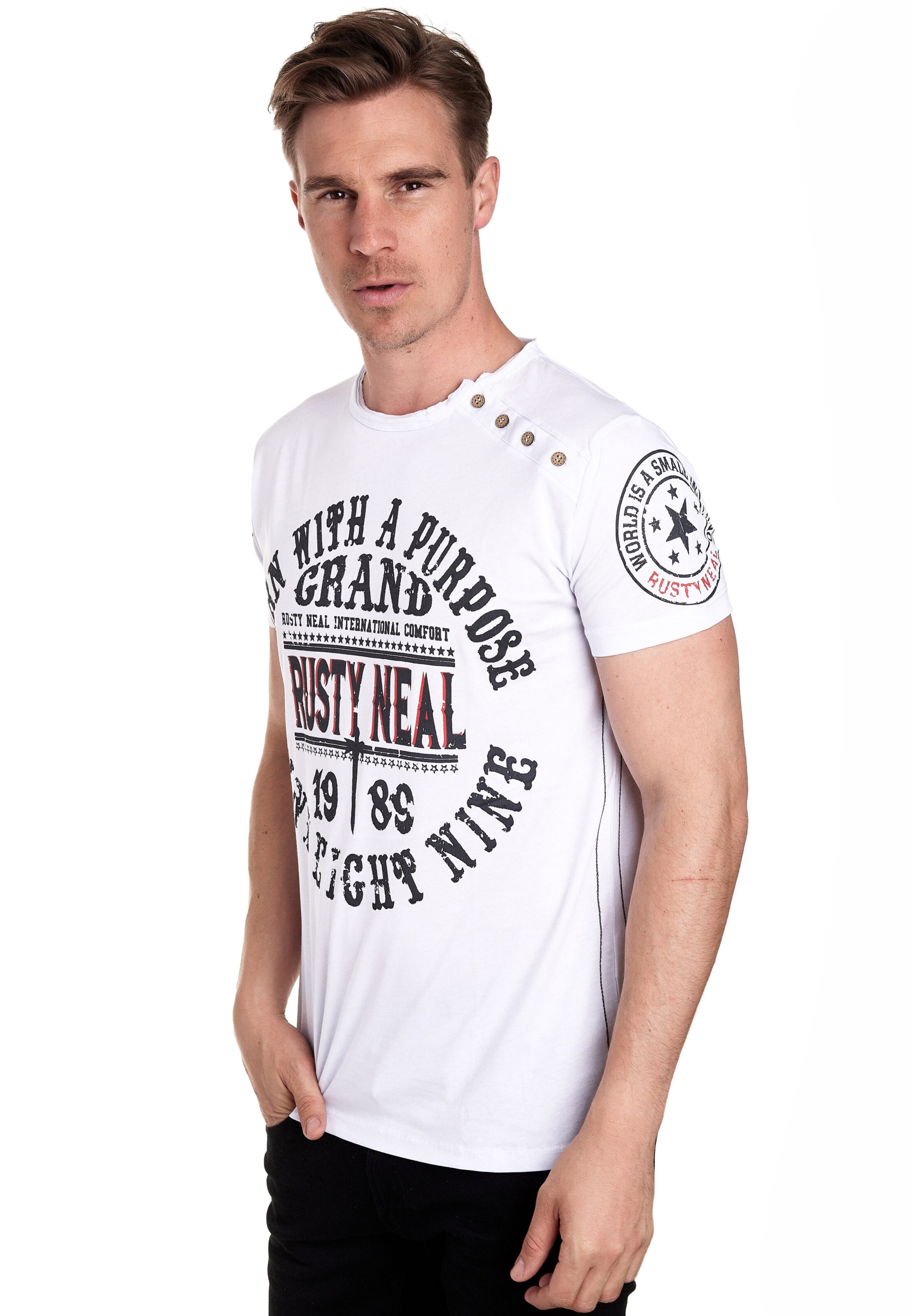 Rusty Neal T-Shirt in Weiß: Vorderseite