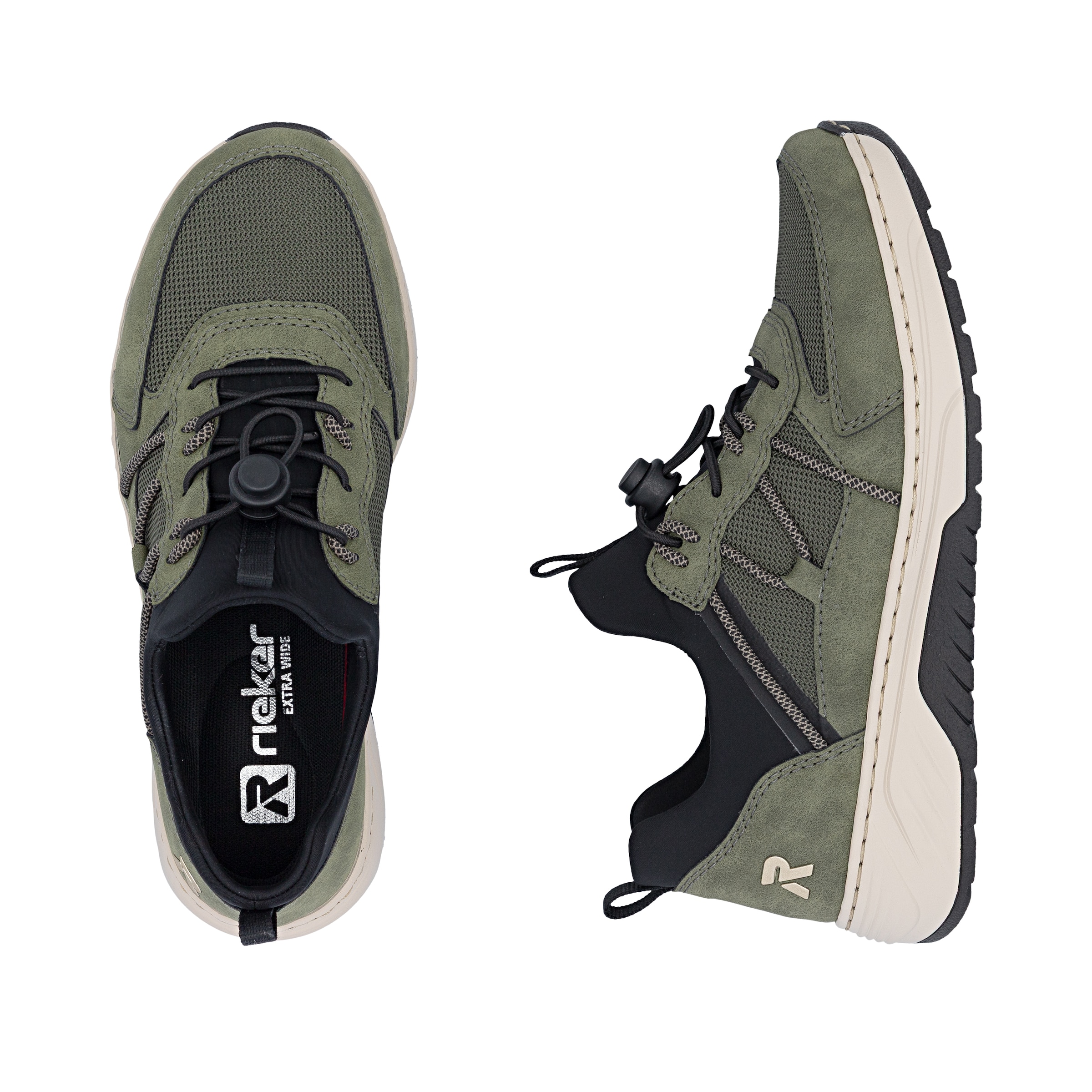 Chaussure de sport à lacets Rieker en vert