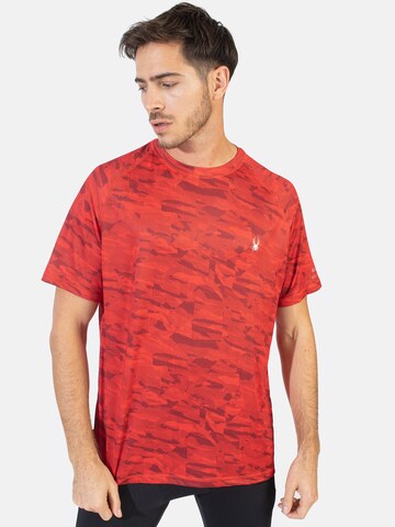 T-Shirt fonctionnel Spyder en rouge : devant