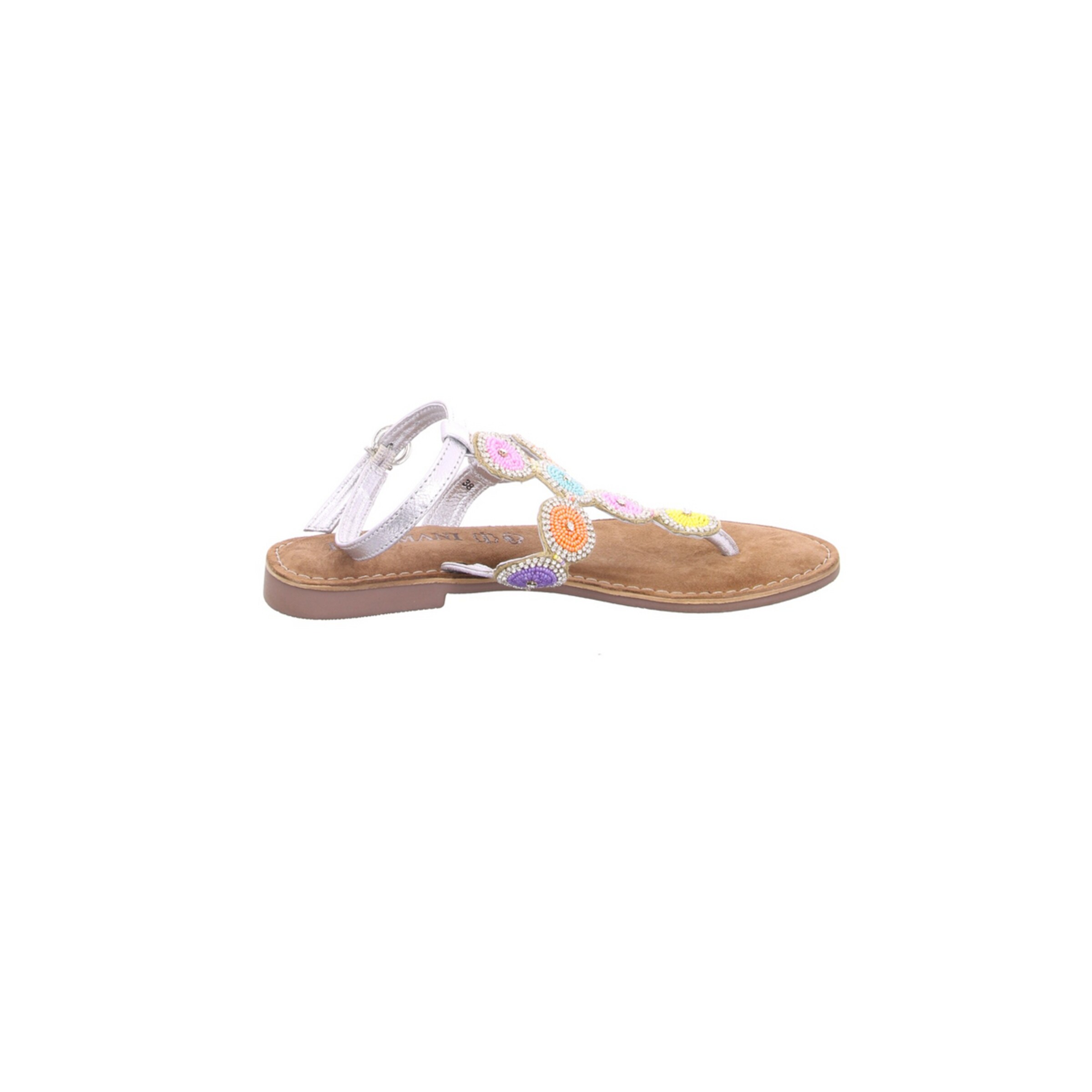 LAZAMANI T-Bar Sandals in Silver
