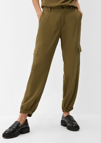 Effilé Pantalon cargo s.Oliver en vert : devant