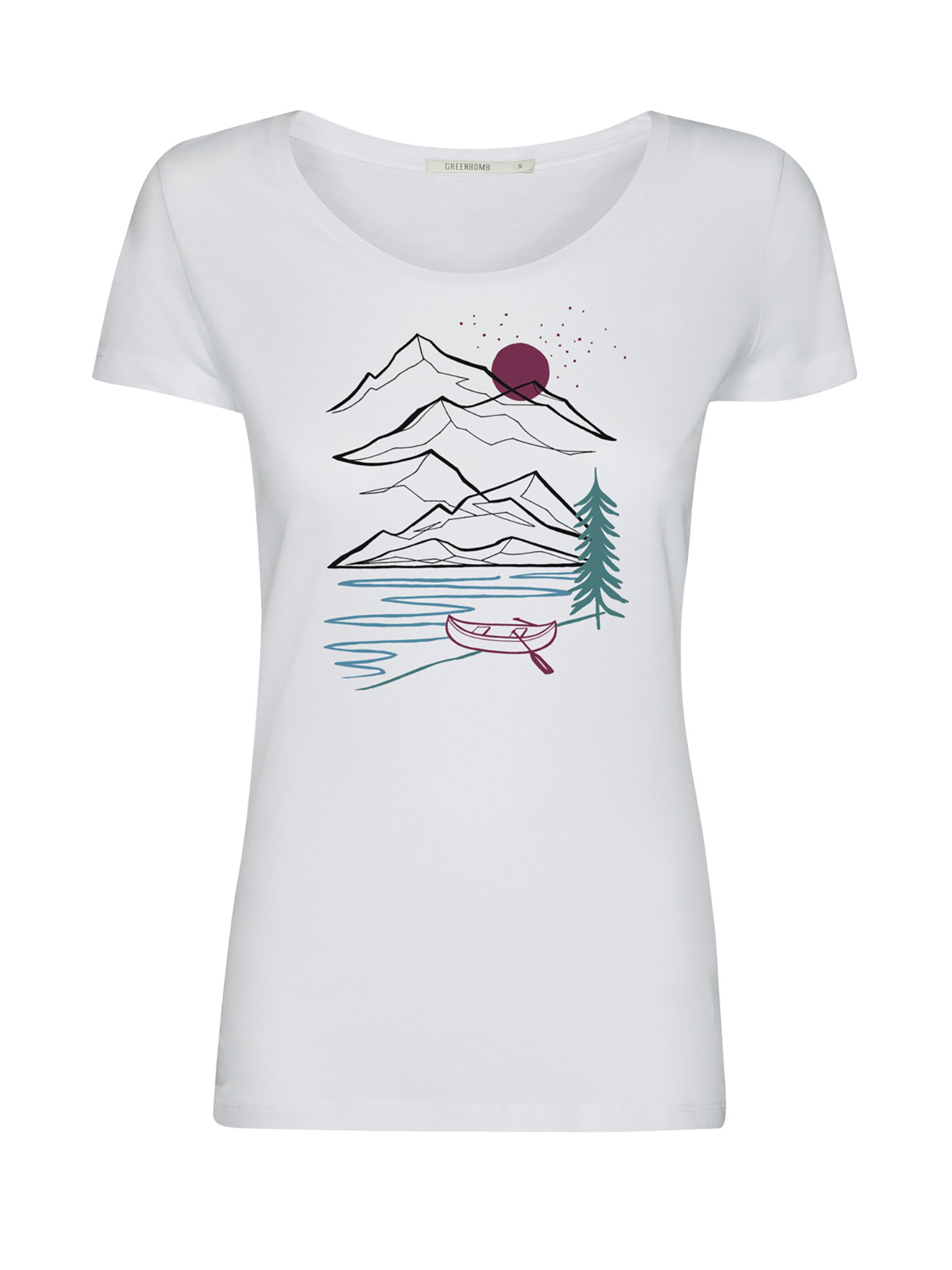 T-shirt 'Nature Mountain Trip' GREENBOMB en blanc : devant