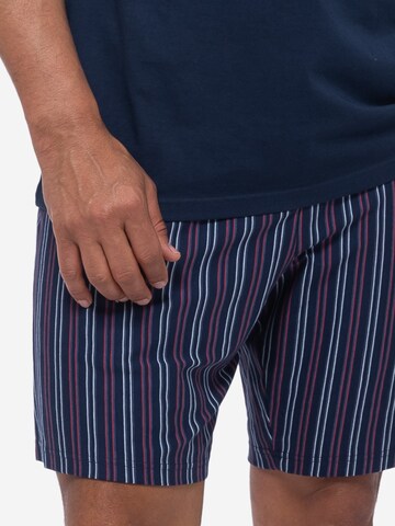 Ammann Pyjama kort 'Night & Home Cotton' in Blauw