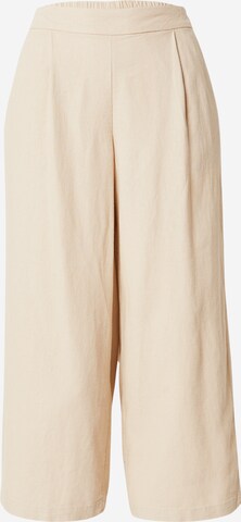 ONLY Wide leg Veckad byxa 'CARISA' i beige: framsida