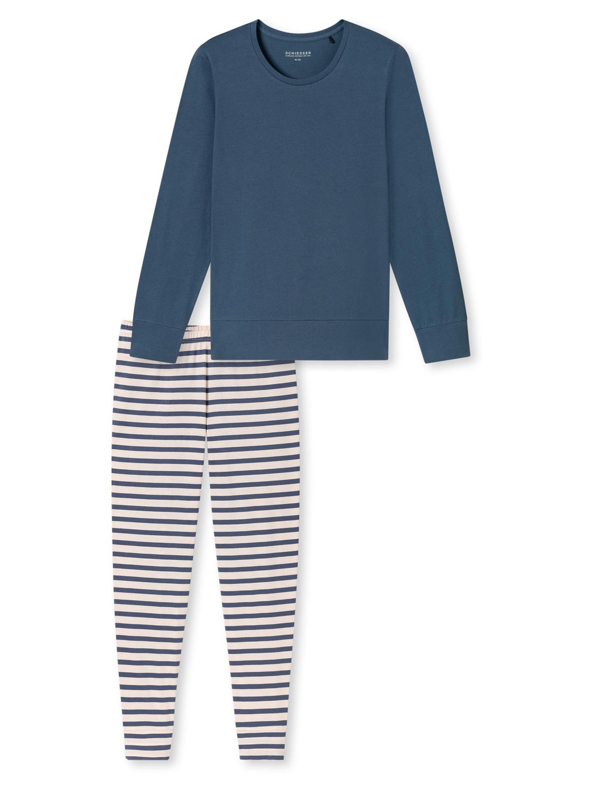 SCHIESSER Pajama 'Casual Essentials' in Blue: front
