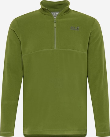 JACK WOLFSKIN Спортен пуловер 'Gecko' в зелено: отпред
