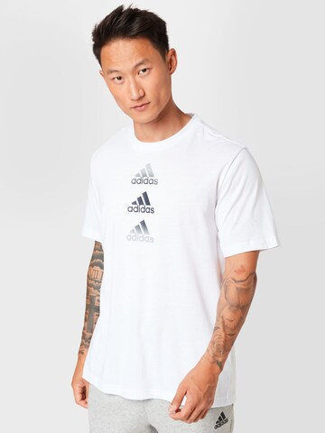 ADIDAS SPORTSWEAR Performance Shirt 'Designed To Move Logo' in White: front