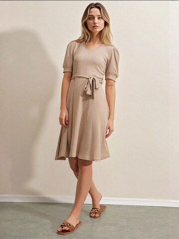 Bigdart Gebreide jurk in Beige