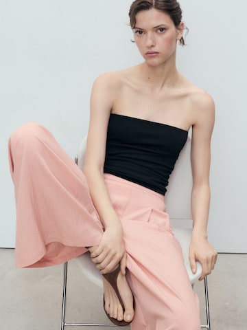 MANGO Wide Leg Laskoshousut 'BERTA-H' värissä vaaleanpunainen