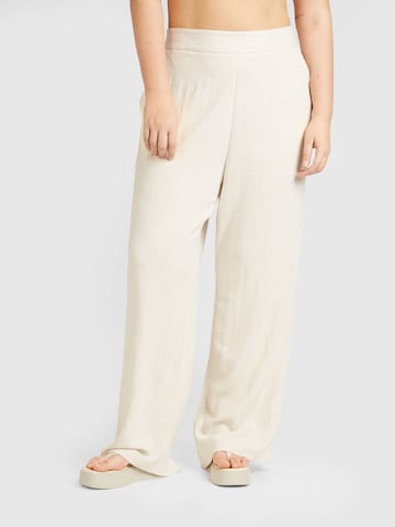 Wide Leg Pantalon 'VINSTY' PIECES Curve en beige : devant