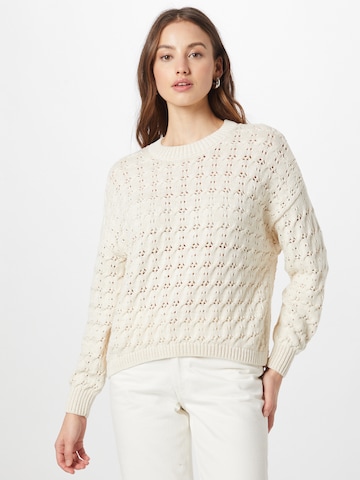 ONLY Sweater 'BELIEVE' in Beige: front