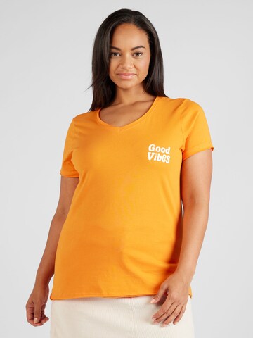 T-shirt 'QUOTE' ONLY Carmakoma en orange : devant