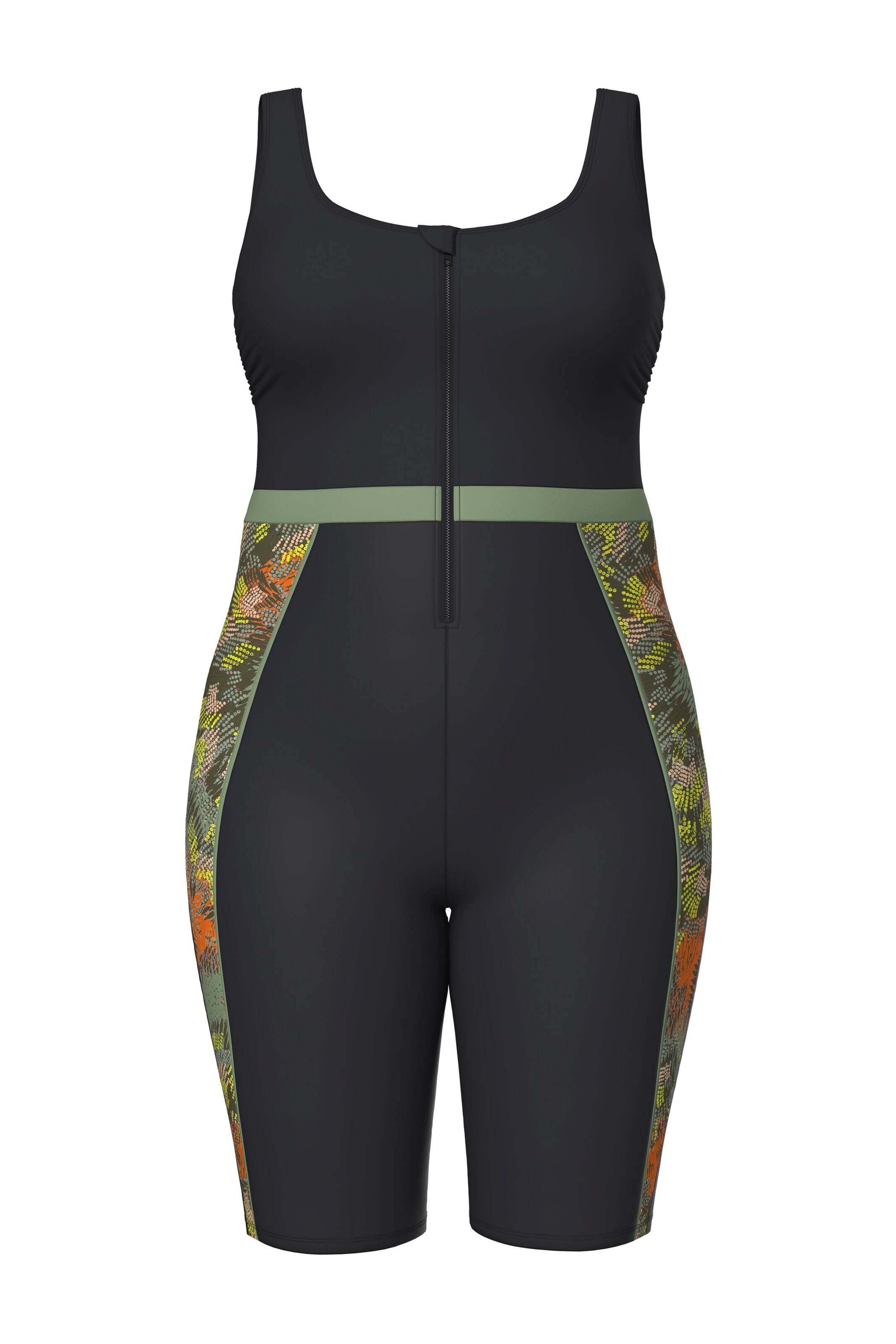 Ulla Popken Bralette Swimsuit in Black: front