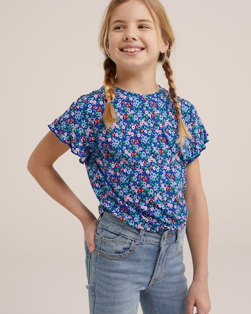 WE Fashion Shirt in Blauw: voorkant