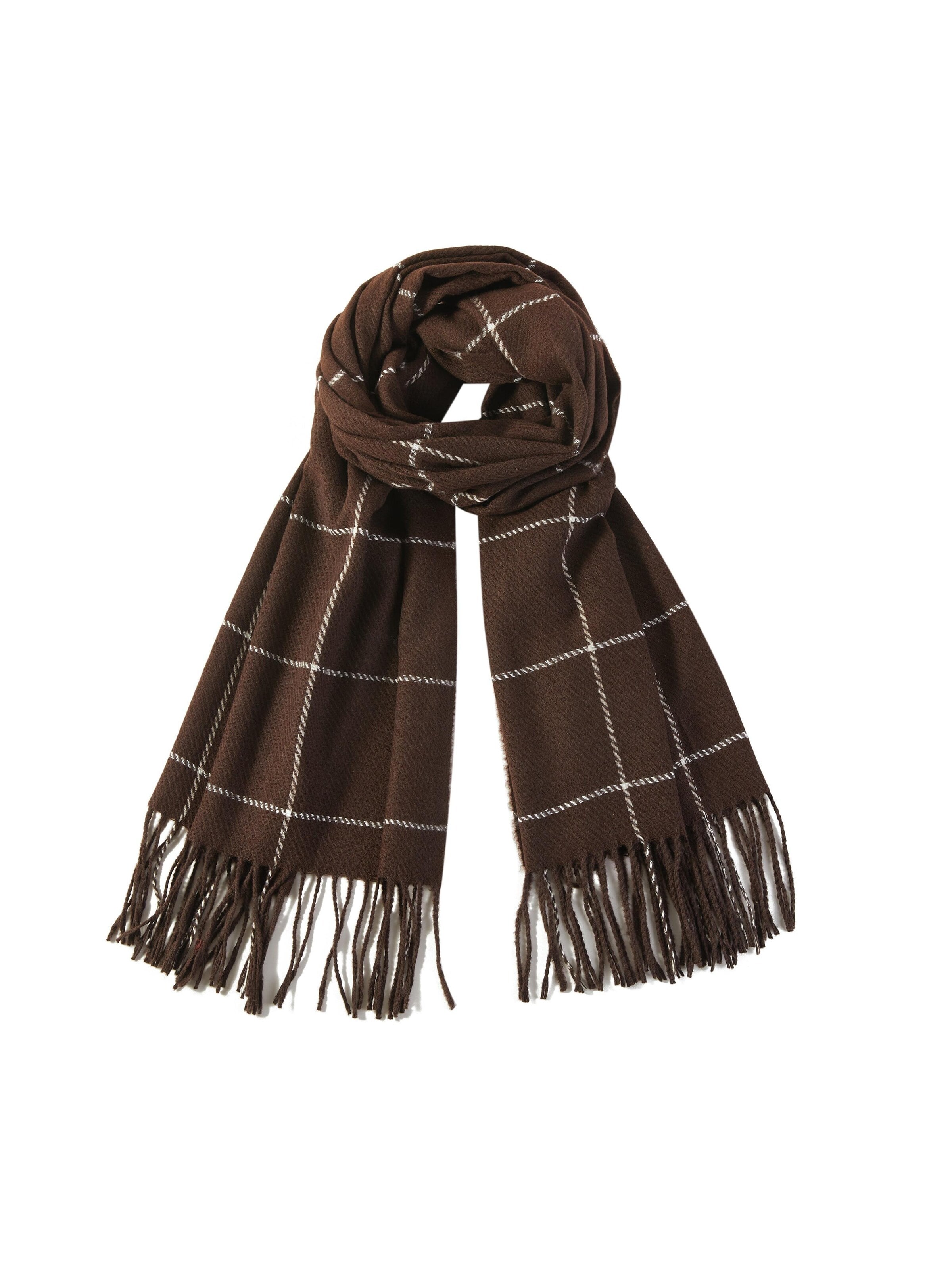 alberto cabale Scarf 'Line' in Brown: front