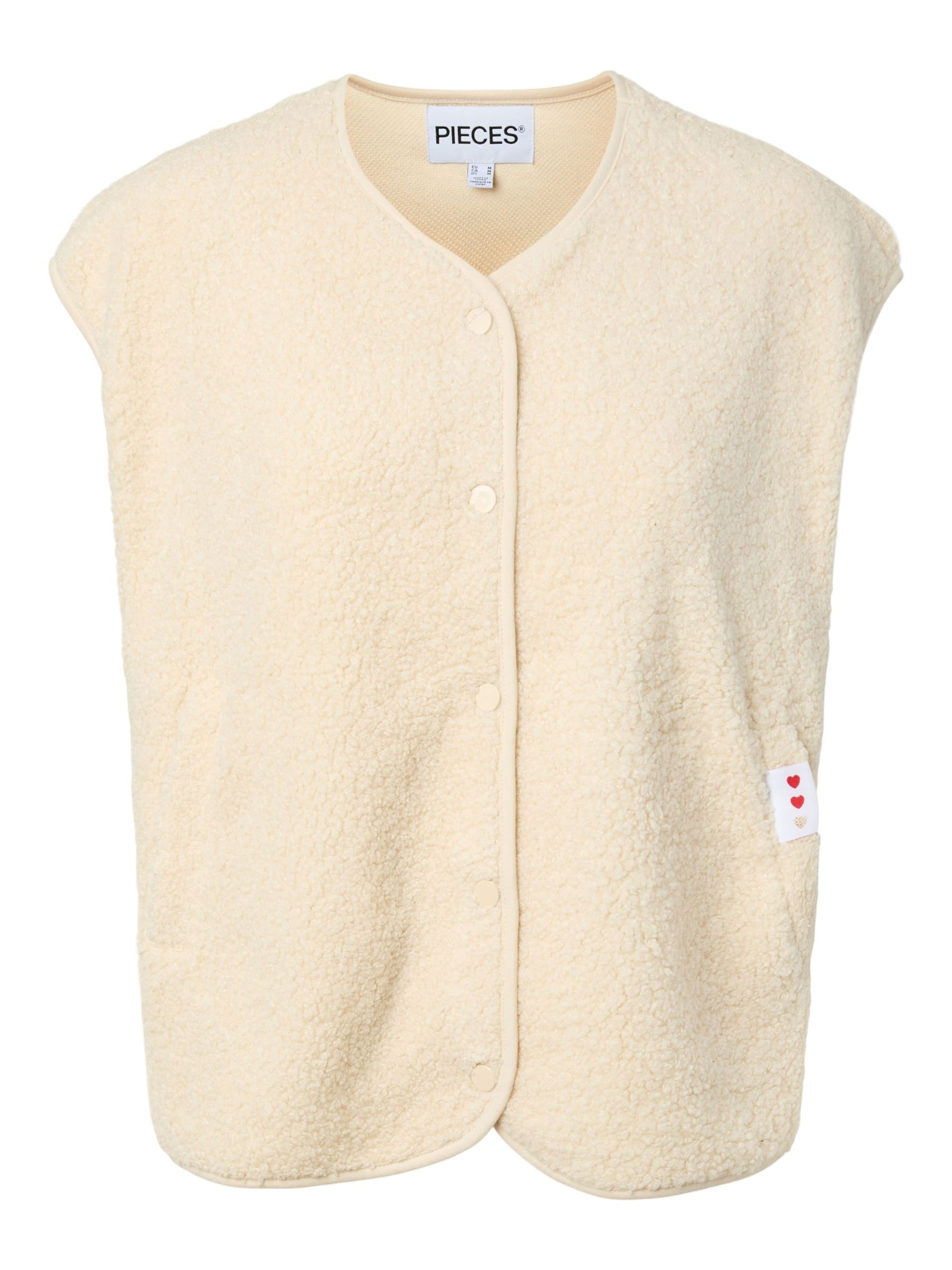 Gilet 'PCKatty' di PIECES in beige: frontale