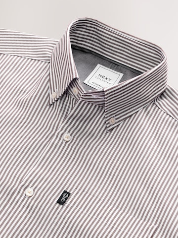 Next Regular fit Button Up Shirt in Brown