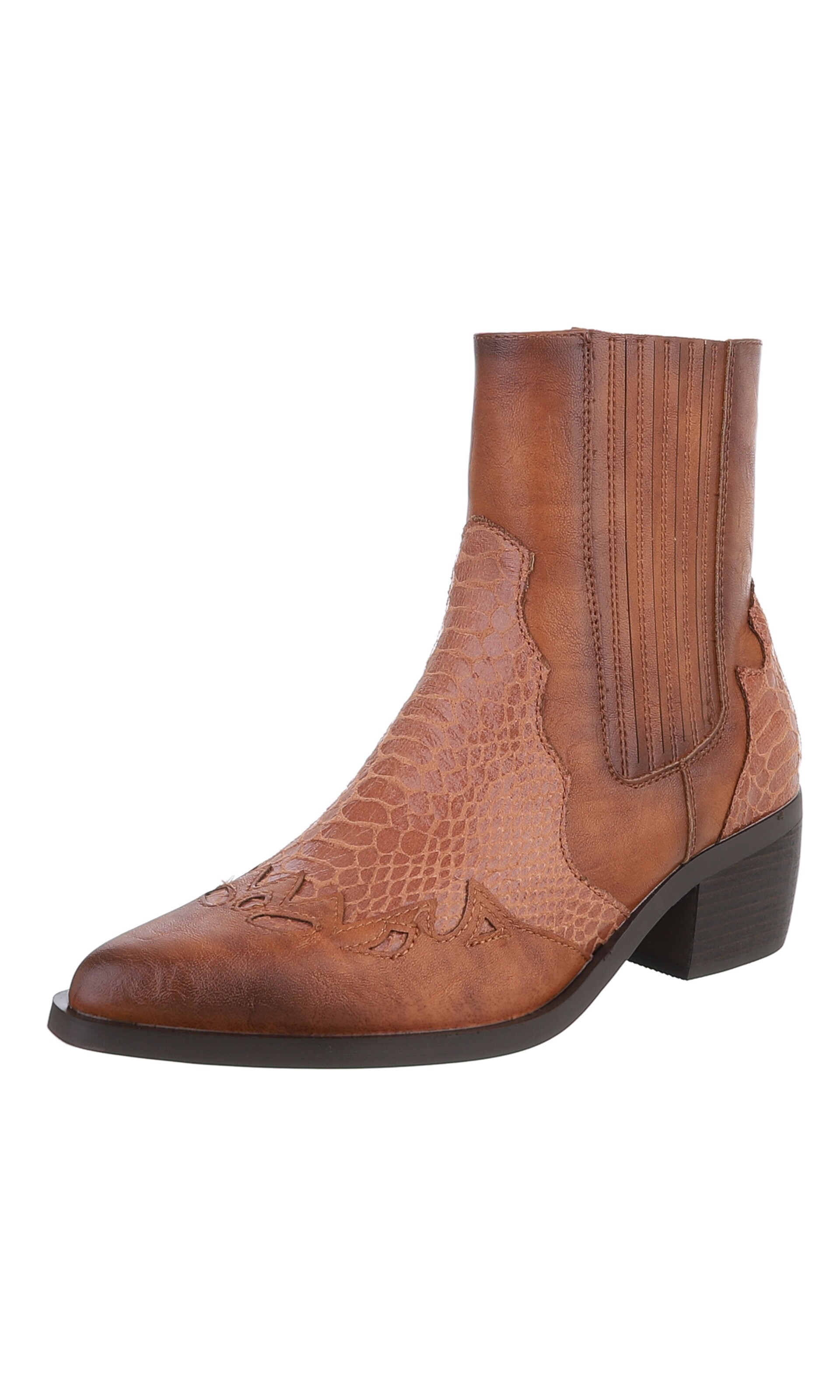 Ital-Design Stiefelette in Beige: Vorderseite