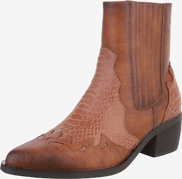 Ital-Design Stiefelette in Beige: Vorderseite