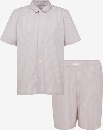 Pyjama court 'Schwarze Rose' SEIDENSTICKER en beige : devant