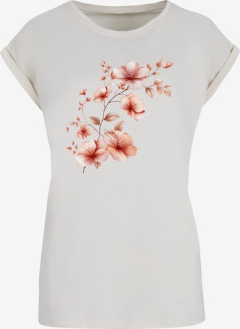 T-shirt 'Rosa Blumenzweig 3D' F4NT4STIC en blanc : devant