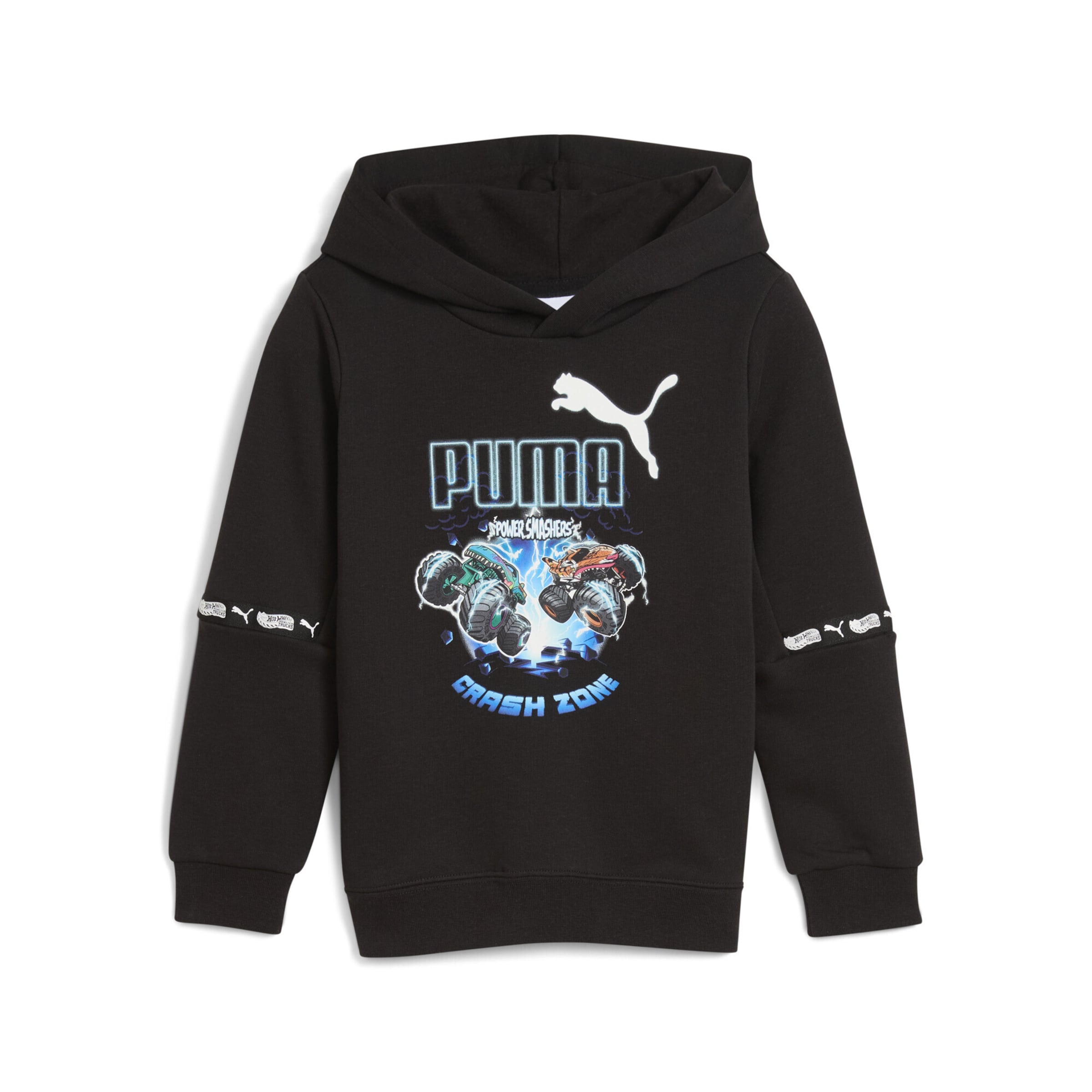 PUMA Sweatshirt 'Puma x Hot Wheels™ Monster Trucks' in Zwart: voorkant