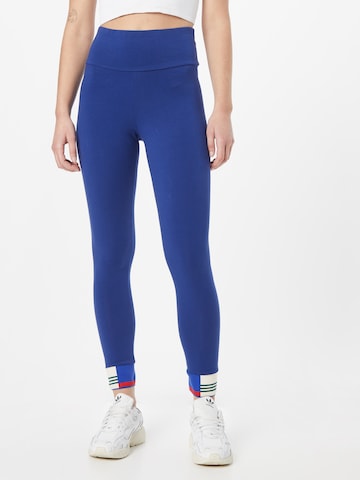 ADIDAS ORIGINALS - Skinny Leggings 'Ribbed Cuff' em azul: frente