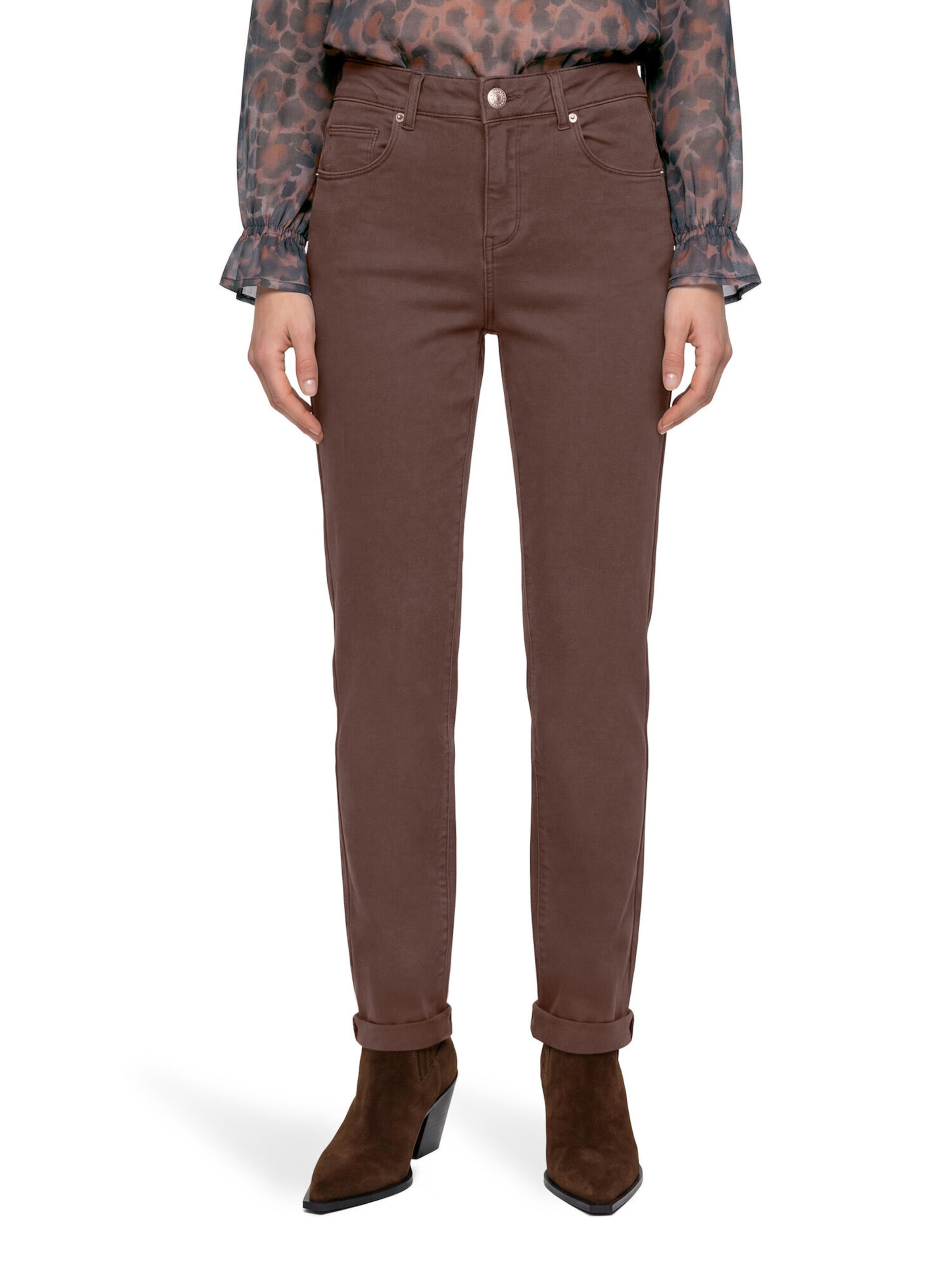 Coupe slim Jean Betty Barclay en marron : devant