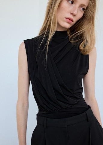 MANGO Top 'CARMEN' | črna barva: sprednja stran