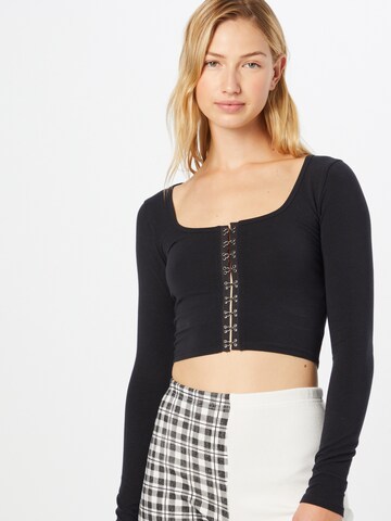 HOLLISTER Knit cardigan in Black: front
