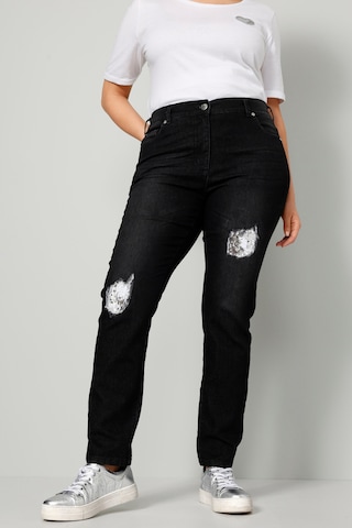 MIAMODA Slim fit Jeans in Black: front