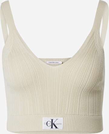 Tops en tricot Calvin Klein Jeans en beige : devant