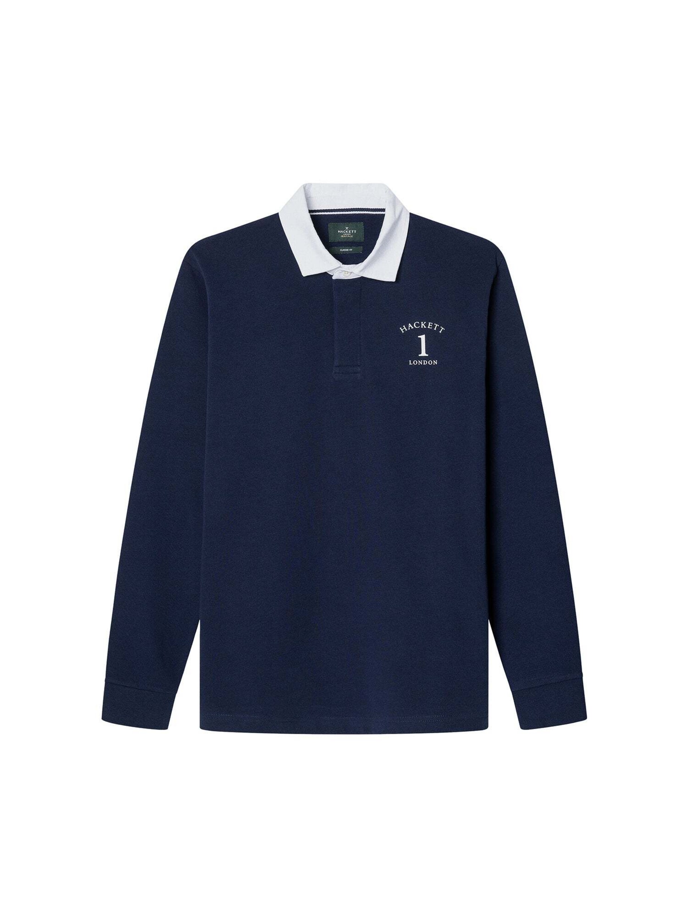 Maglietta 'Heritage Ess Rugby' di Hackett London in blu: frontale