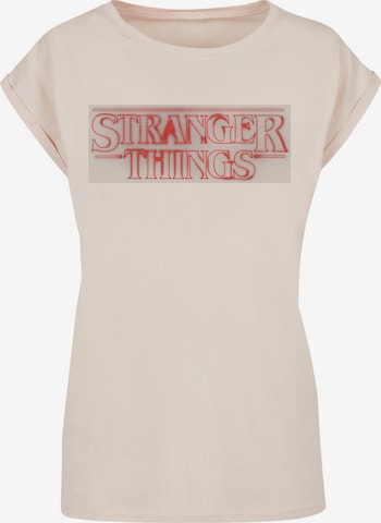 F4NT4STIC Shirt 'Stranger Things Netflix TV Series' in Beige: voorkant