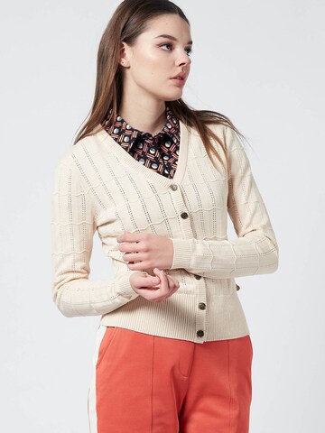 4funkyflavours Knit Cardigan 'Strictly Reserved For You' in Beige: front