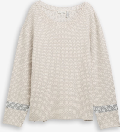TOM TAILOR Pulover u taupe siva / bijela, Pregled proizvoda