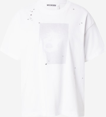 WEEKDAY Футболка 'Danya' в Белый: спереди