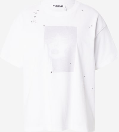 Marškinėliai 'Danya' iš WEEKDAY, spalva – pastelinė violetinė / balta, Prekių apžvalga