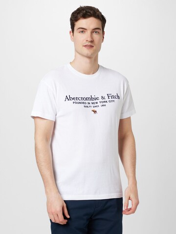 T-Shirt Abercrombie & Fitch en blanc : devant