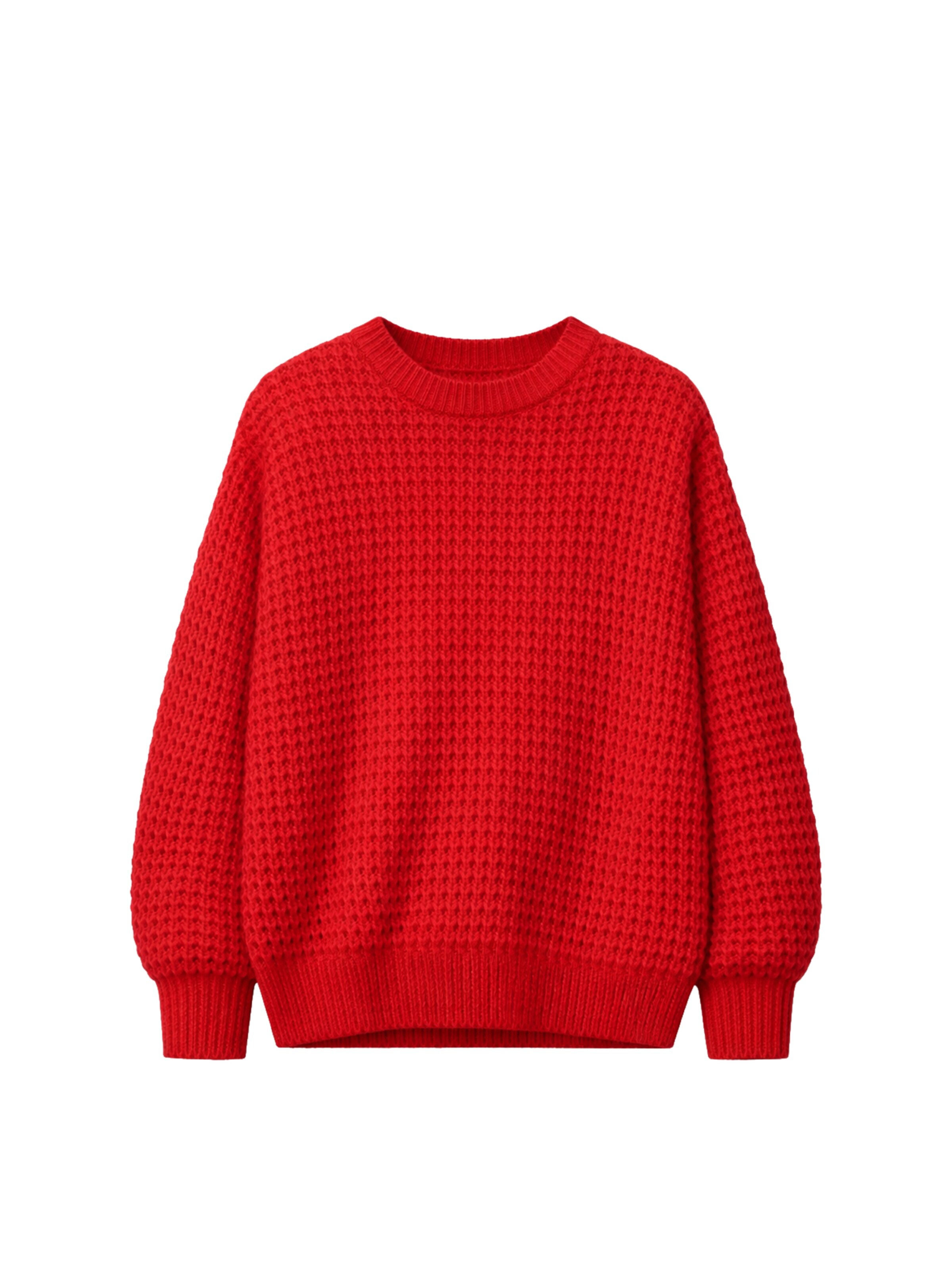 GOBI Cashmere Tröja 'Women's Wide-Shoulder Crewneck Cashmere Sweater' i röd: framsida