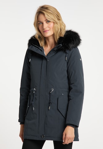 Usha Winterparka in Blauw: voorkant